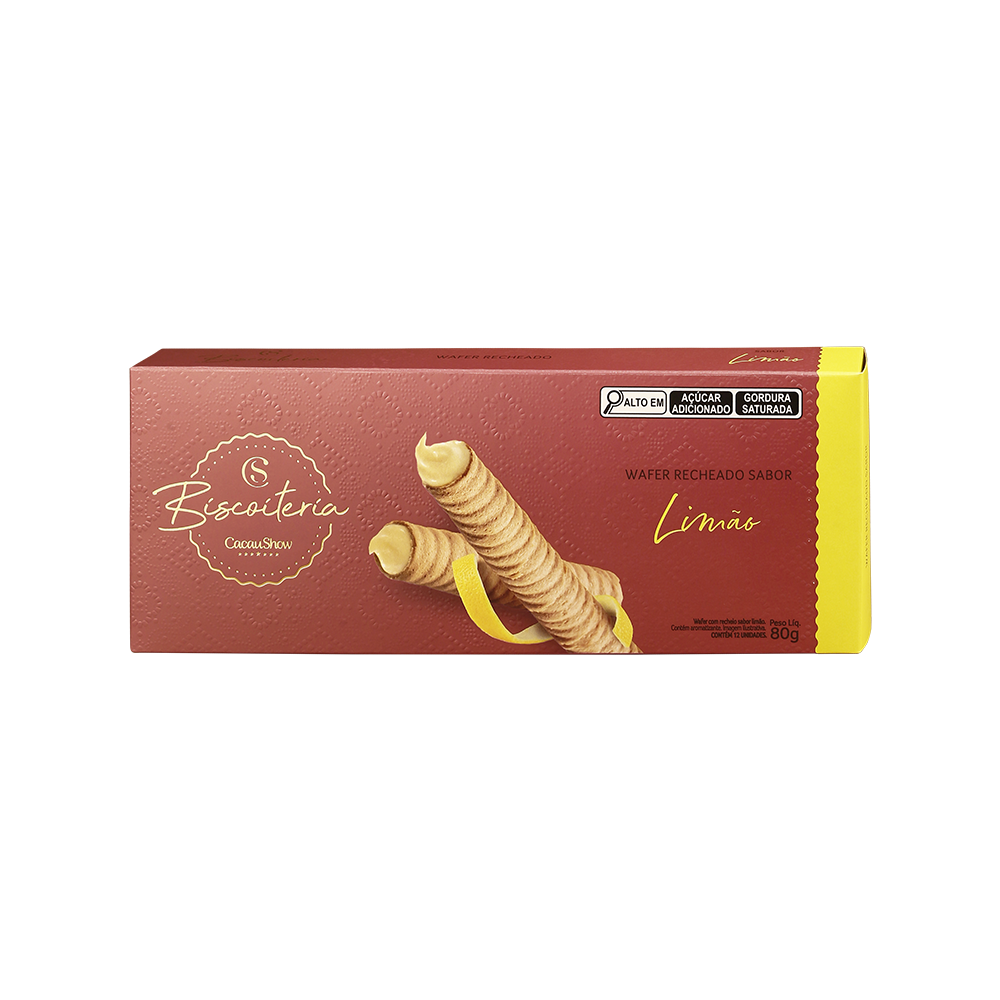Wafer Biscoiteria Limão 80g