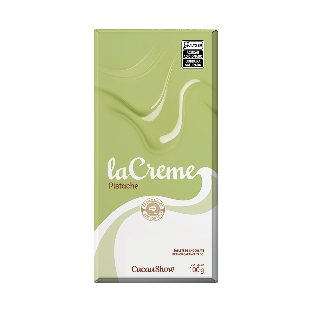 Tablete laCreme de Chocolate Branco com Pistache 100g