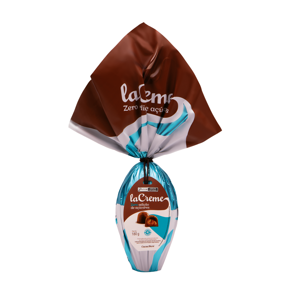 Ovo de Páscoa laCreme ao Leite Zero Adição de Açúcar 180g