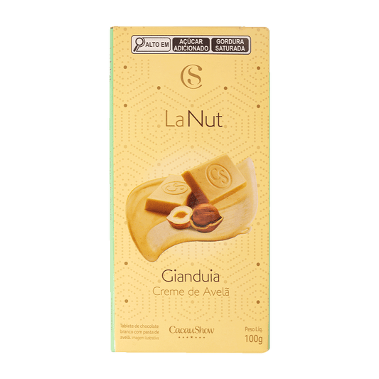 Tablete LaNut de Chocolate Branco e Avelã 100g