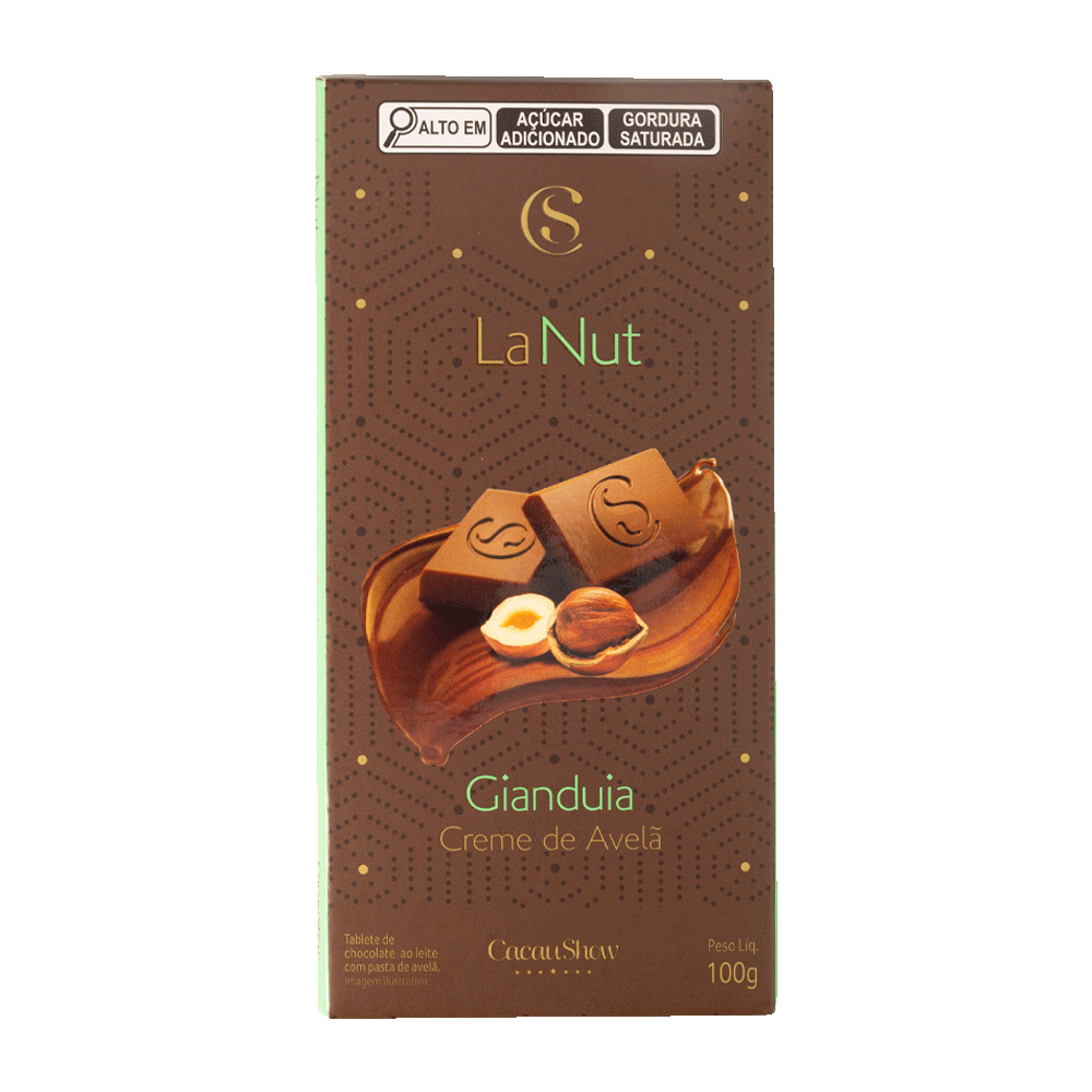 Tablete LaNut de Chocolate ao Leite e Avelã 100g
