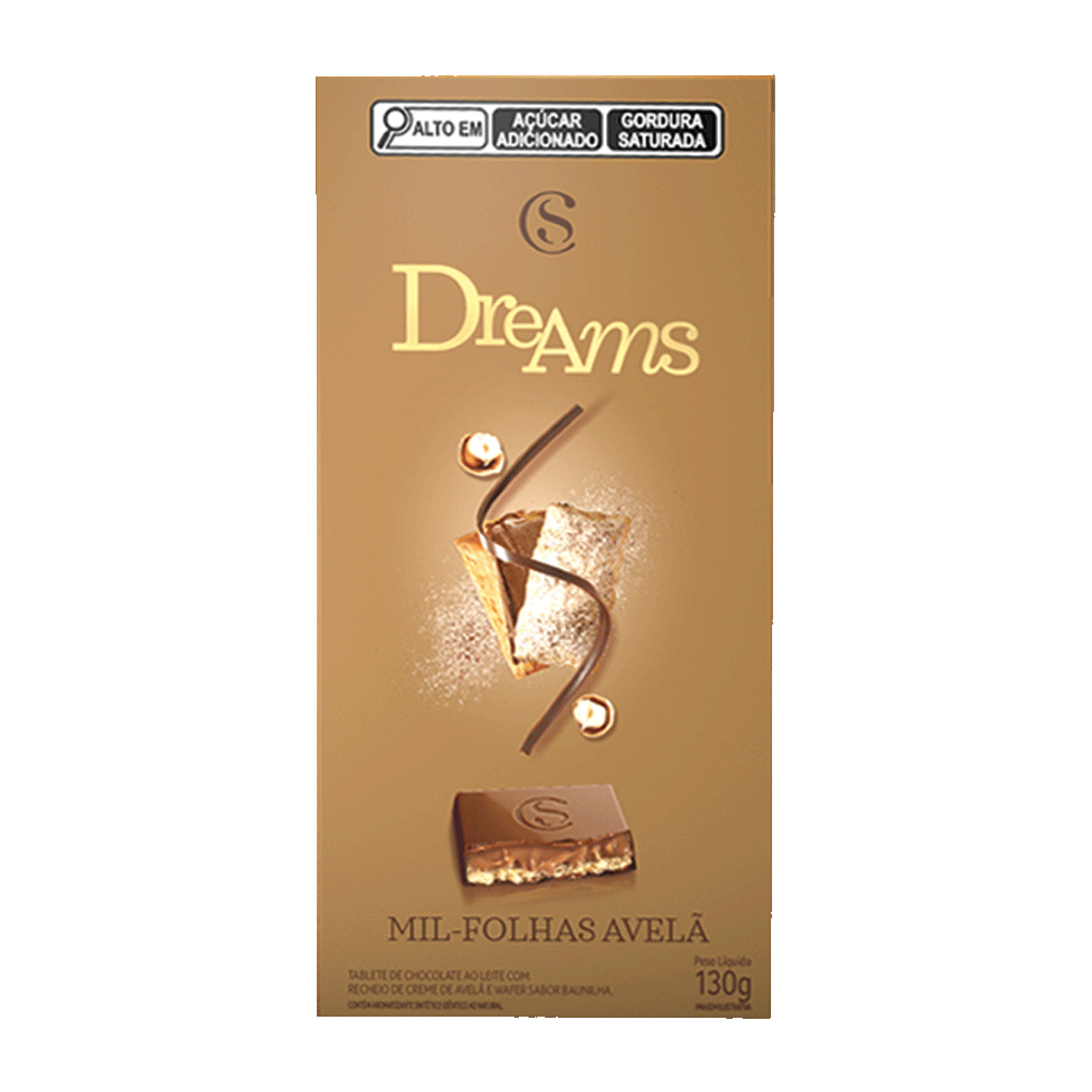 Tablete Dreams Mil-Folhas Avelã 130g
