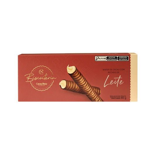 Wafer de Cacau Biscoiteria Recheio de Leite 80g