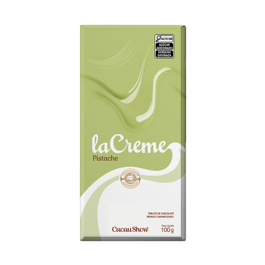Tablete laCreme de Chocolate Branco com Pistache 100g