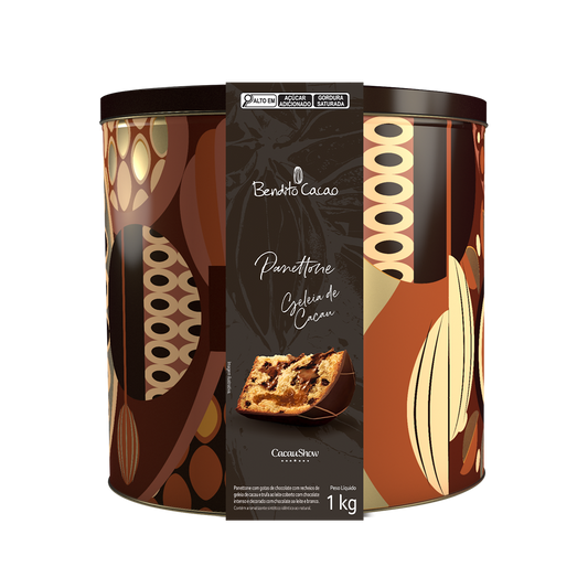 Panetone Bendito Cacao Geleia de Cacau Lata Marrom 1000g