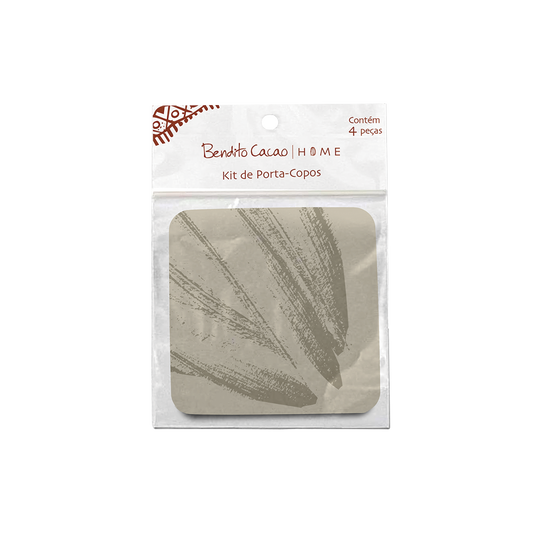 Kit 4 Porta-Copos Off White Bendito Cacao